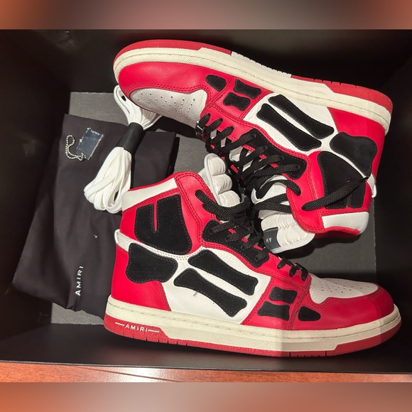AMIRI Skeleton high top shoes sneaker streetwear red and black Amiri shoes - Picture 4 of 12
